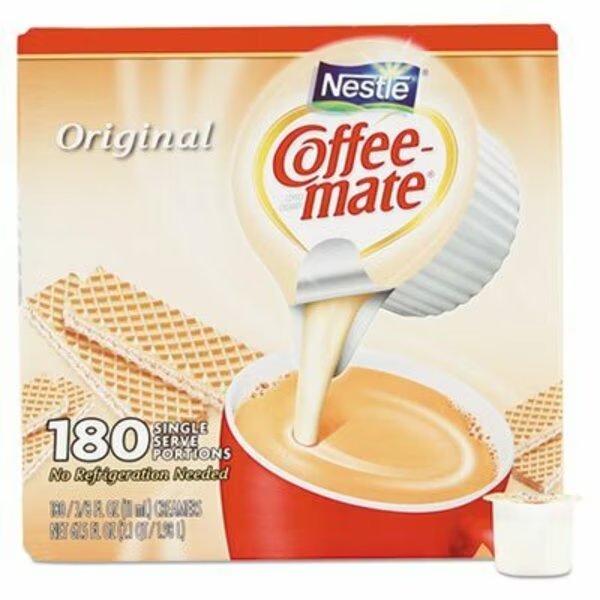 Coffeemate, LIQUID COFFEE CREAMER, ORIGINAL, 0.38 OZ MINI CUPS, 180PK, Cbd, Mfr#: 753032